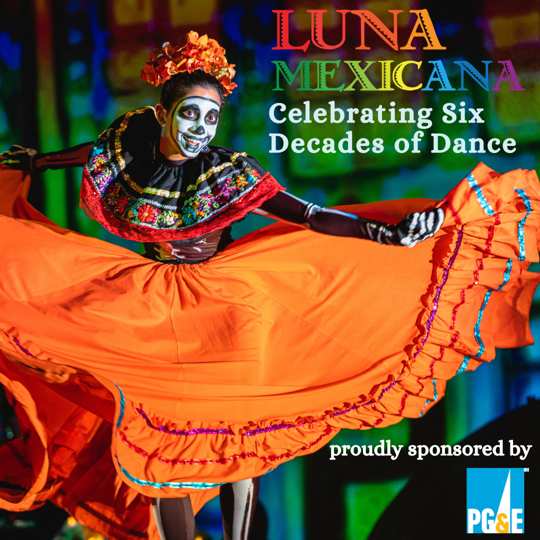 PGE Added_1080x1080 Luna TM Image Ballet Folklorico dancer with an orange skirt smiling