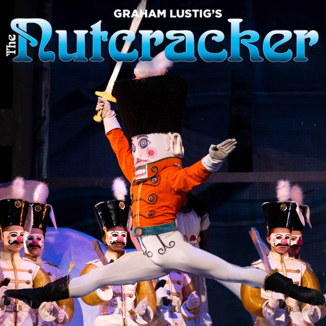 Leaping Nutcracker with the Nutcracker logo and the words Celebrating Six Decades of Dance written above